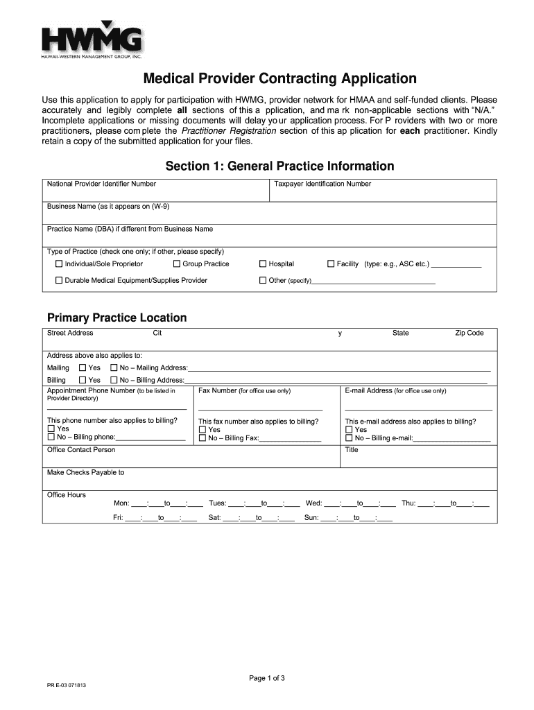  Hmaa Credentialing Application Form 2013