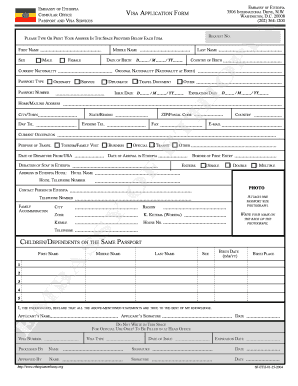 Ethiopian Passport Application Form PDF