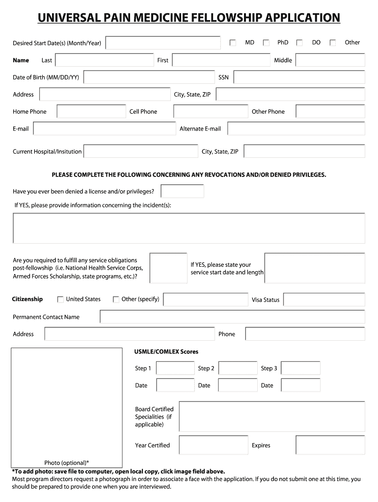 Get and Sign Pain Medicine Application  Form