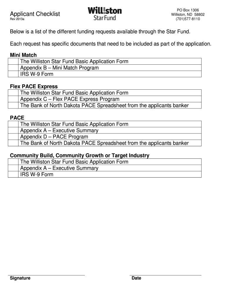 Bank of North Dakota Pace Spreadsheet Form