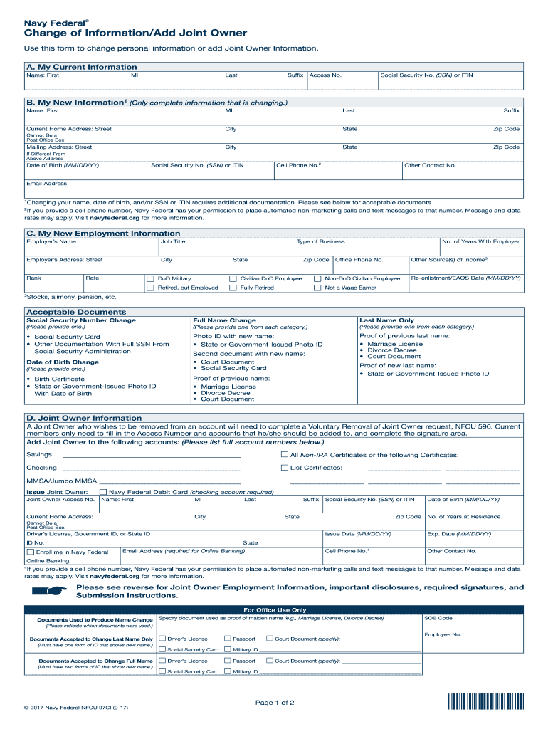 Navy Federal 97ci Form