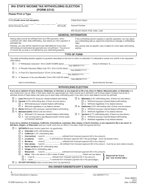 Oregon Tax Form 2312