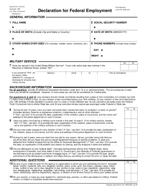 OMB No 3206 0182 Form - Fill Out and Sign Printable PDF Template | signNow