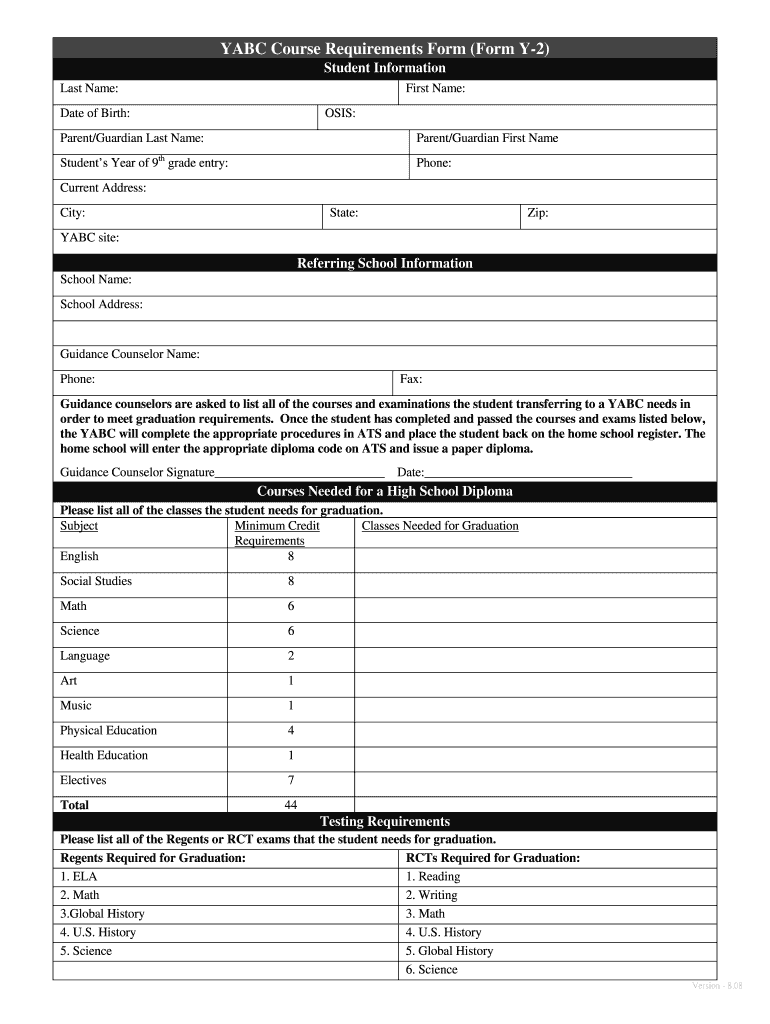  Y1 and Y2 Forms 2008-2024