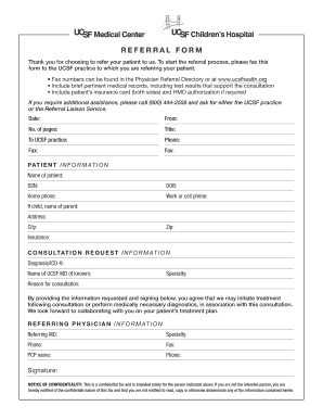  Ucsf Referral Form 2019