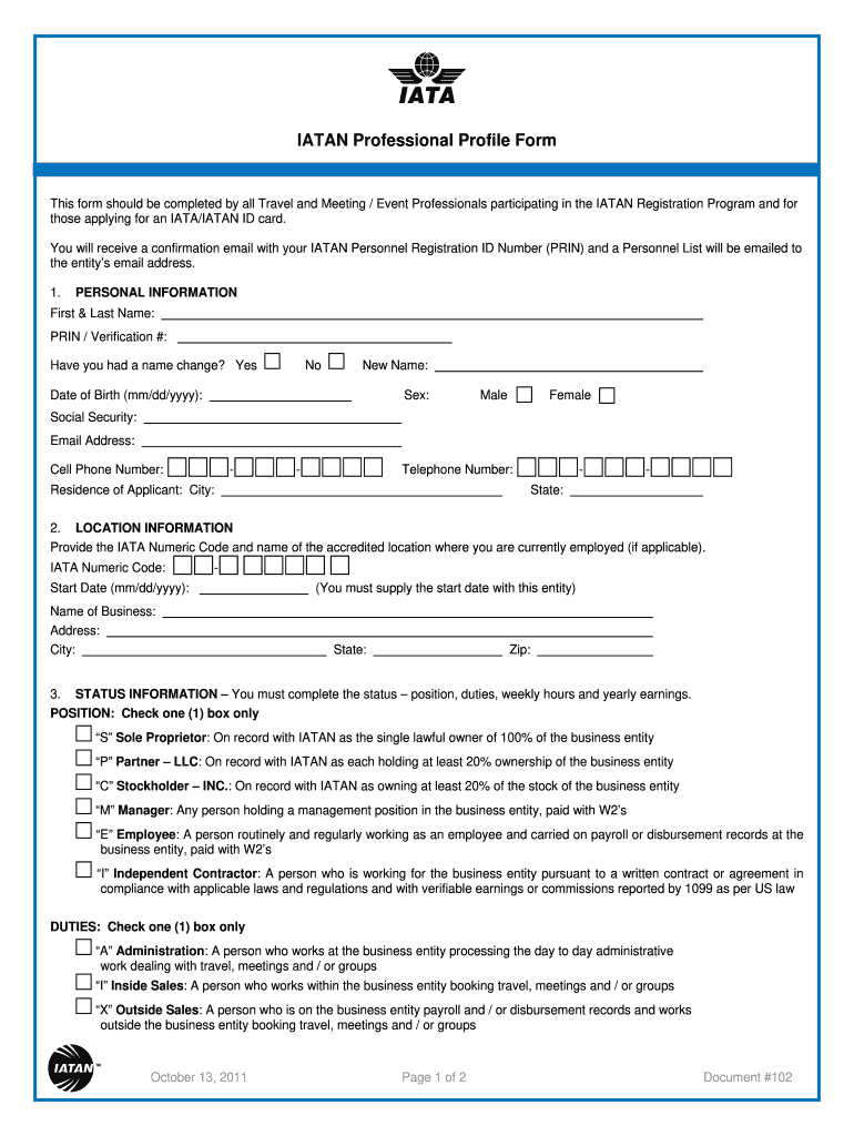  Iatan Professional Profile Form 2011