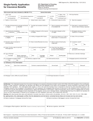  Hud Single Family Application for Insurance Benefits How to Fill Form 2009