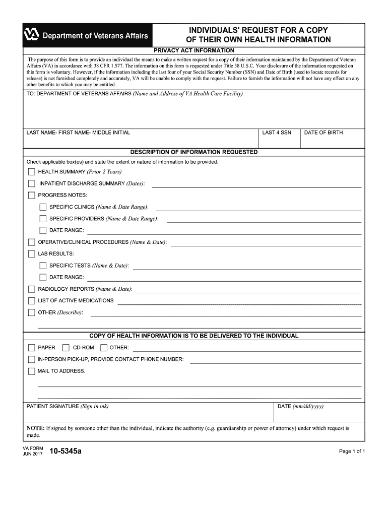  Va Form 10 5345a 2005