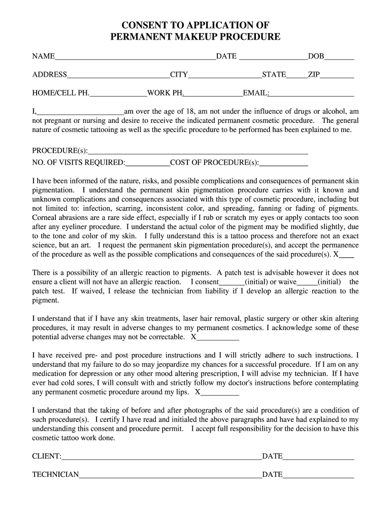 Microblading Consent Form