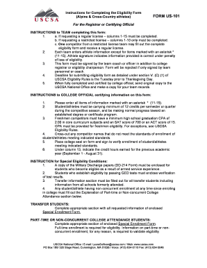 FORM US 101 USCSA