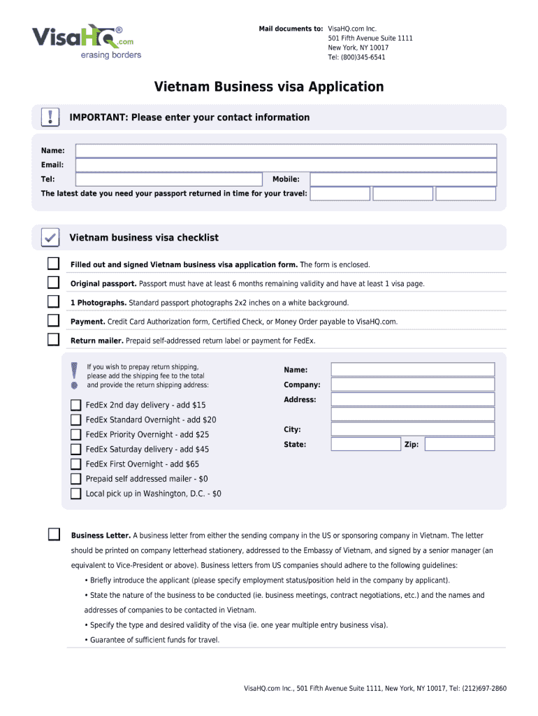 Vietnam Visa on Arrival Form