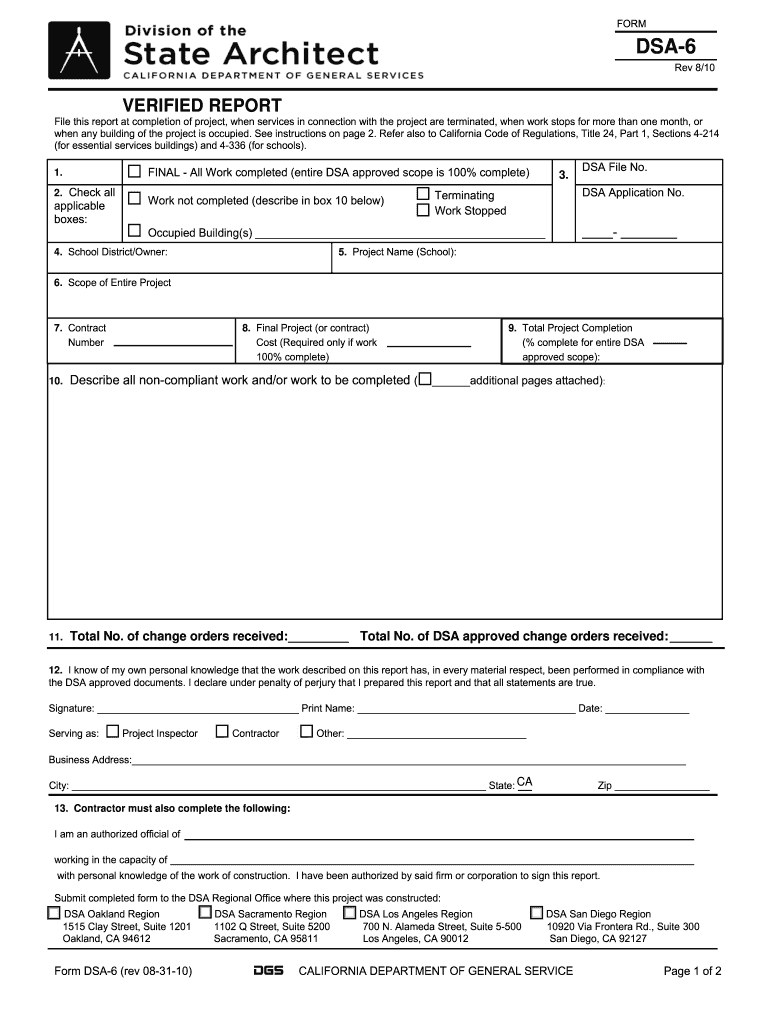  Dsa Forms 2010-2024