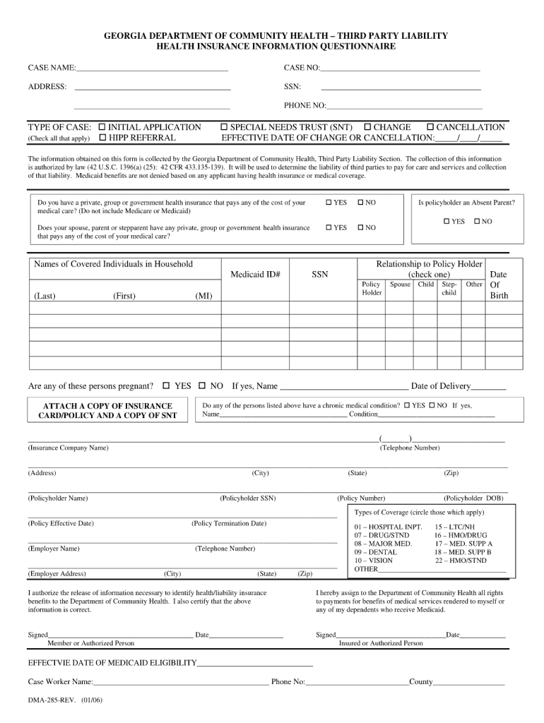  Dma 285 Form 2006-2024