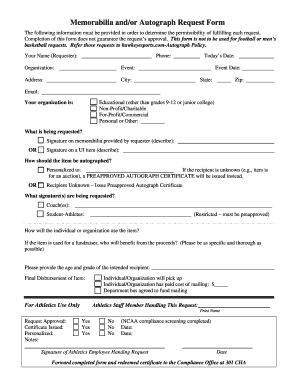 Autograph Request Form