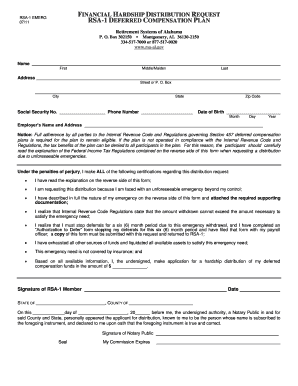 Rsa Hardship Withdrawal  Form