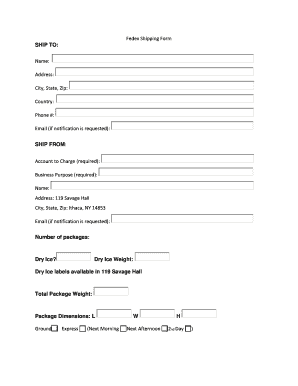 Fedex Shipping Form