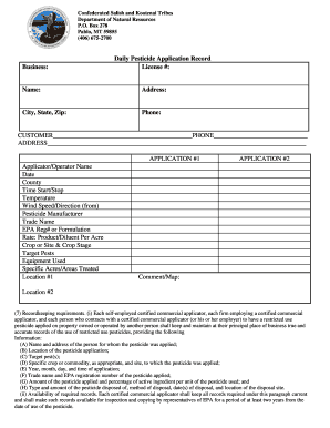 Printable Pest Control Record Sheet  Form