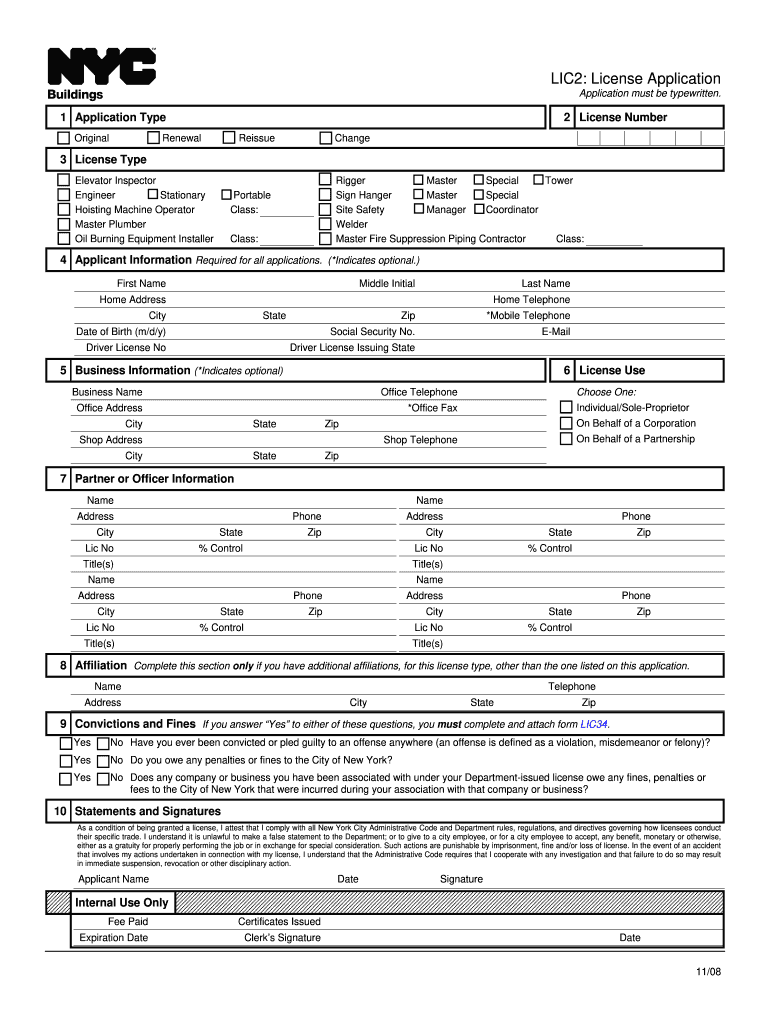  Lic2 Application  Form 2008