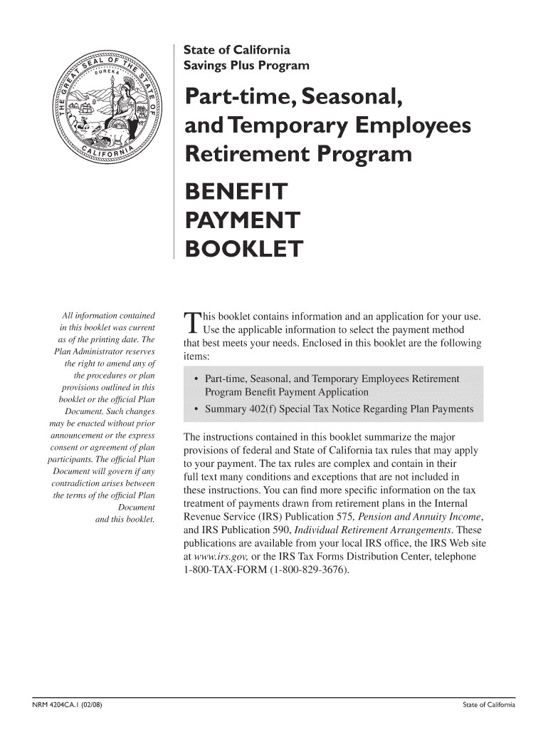 Part Time, Seasonal, and Temporary Employees Retirement Program  Fresnostate  Form