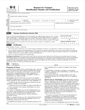 Fillable W 9 Form