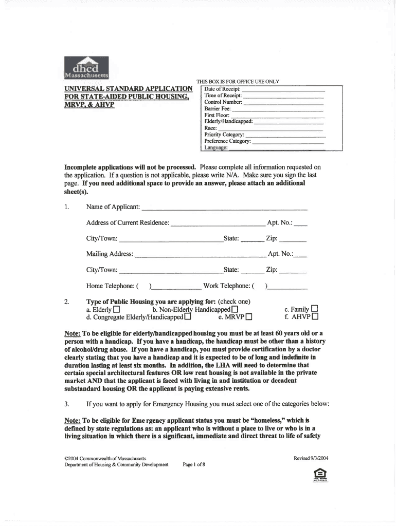 Application  BEDFORD HOUSING AUTHORITY  Bedfordhousing  Form