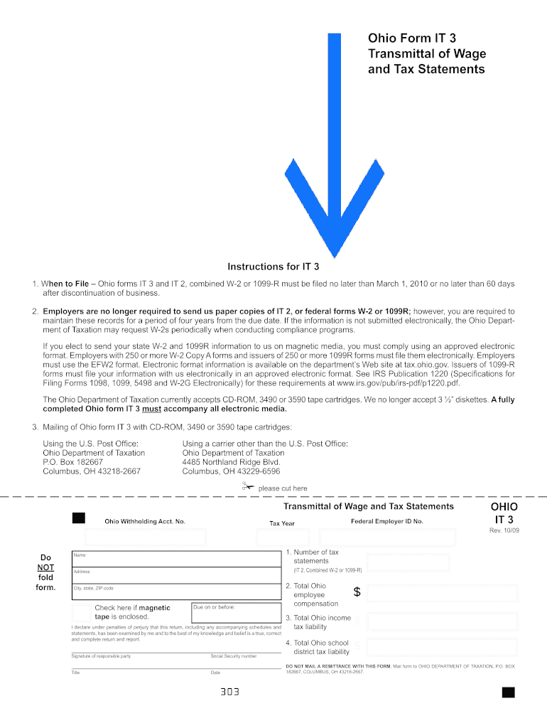  Ohio it 1040es Printable Fill in 2009