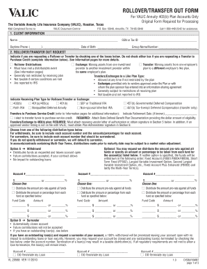 Valic Rollover Transfer Out Form