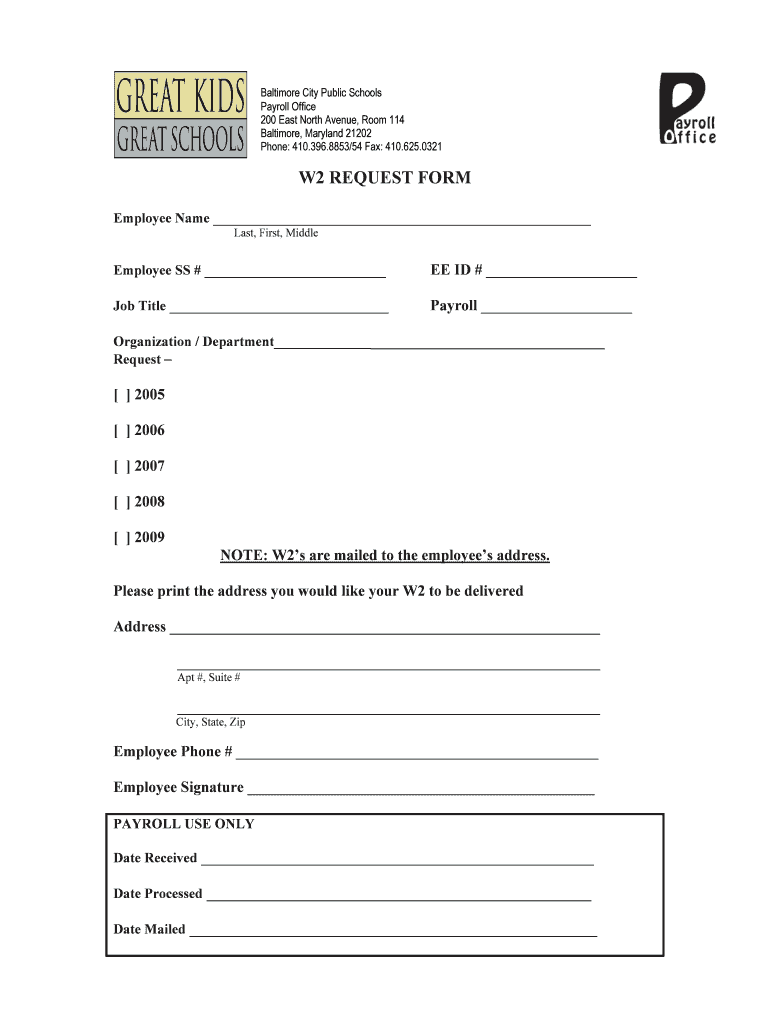 Baltimorecityschools W2 Form