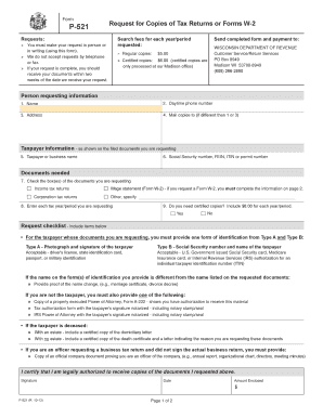 Wisconsin Tax Form P 521