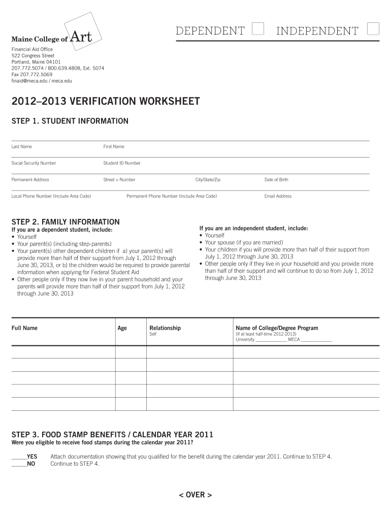 DEPENDENT INDEPENDENT Meca  Form