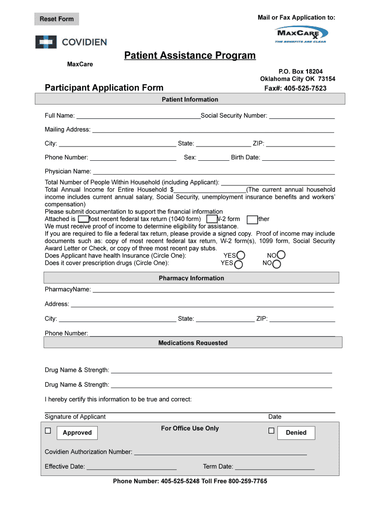 Needymeds Patient Assistance Program Form