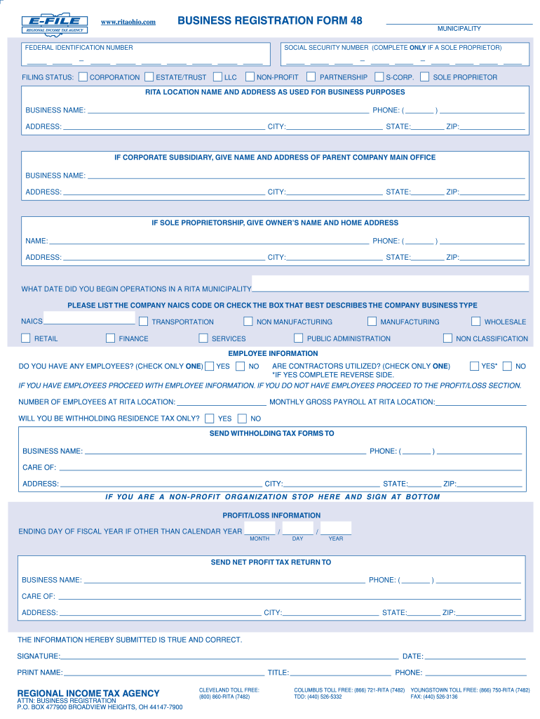 How to Fill Out Business Registration Form 48