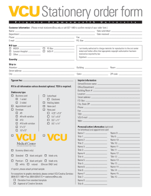 Vcu Letterhead  Form