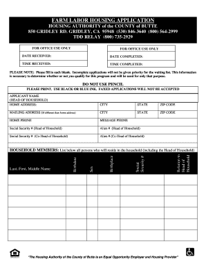 Gridley Farm Labor Housing  Form