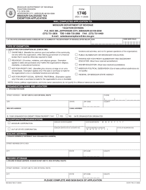 Form 1746 Missouri