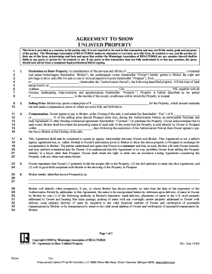 Show Agreement Form