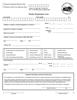 Tmc Member Registration  Form