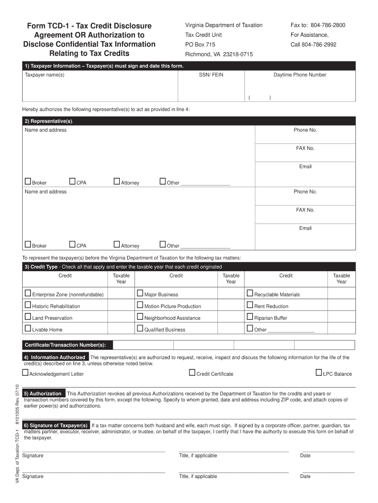 Tcd on Tax Form