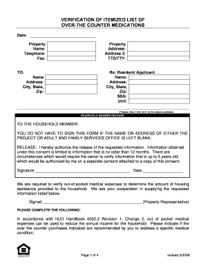 Medication Verification Form