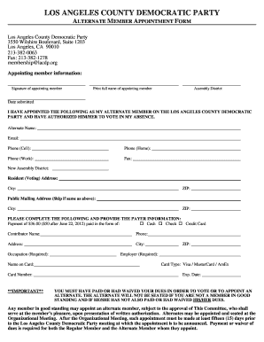 Lacdp Alternate Member Form