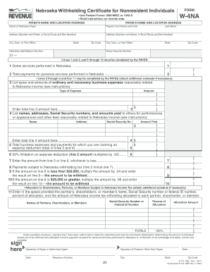 Form W 4na Nebraska