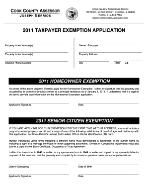 Taxpayer Exemption Application Form