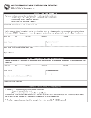 Affidavit of Tax Exemption Form