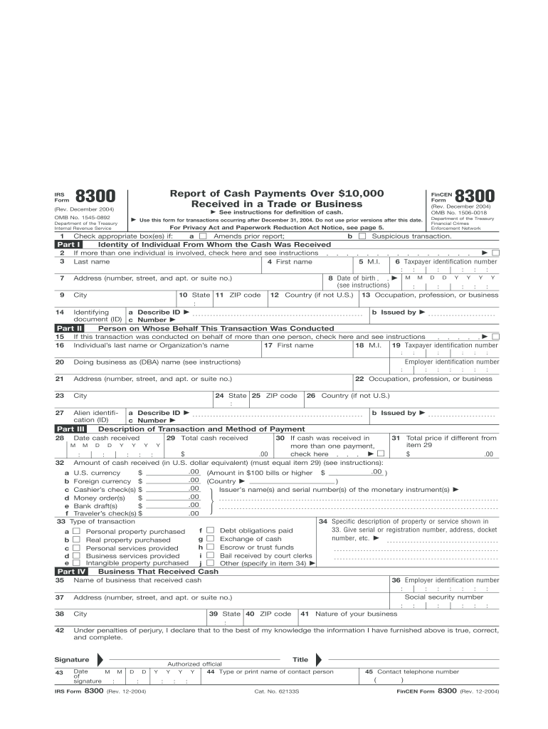  8300 Form 2004