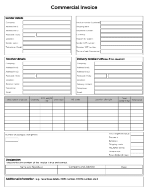 Fill in Blank Printable Invoice  Form