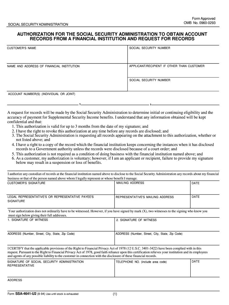 Ssa 4641  Form