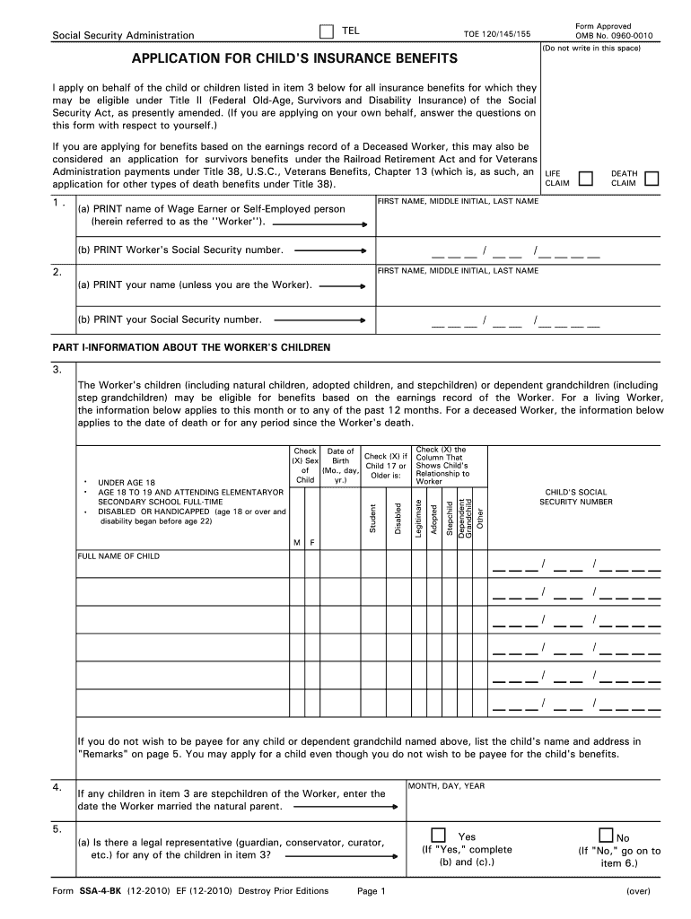  Ssa 4  Form 2010