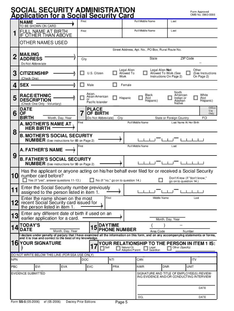 Editable Blank Social Security Card Template  Form