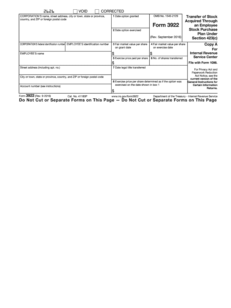  Form 3922 2016-2024