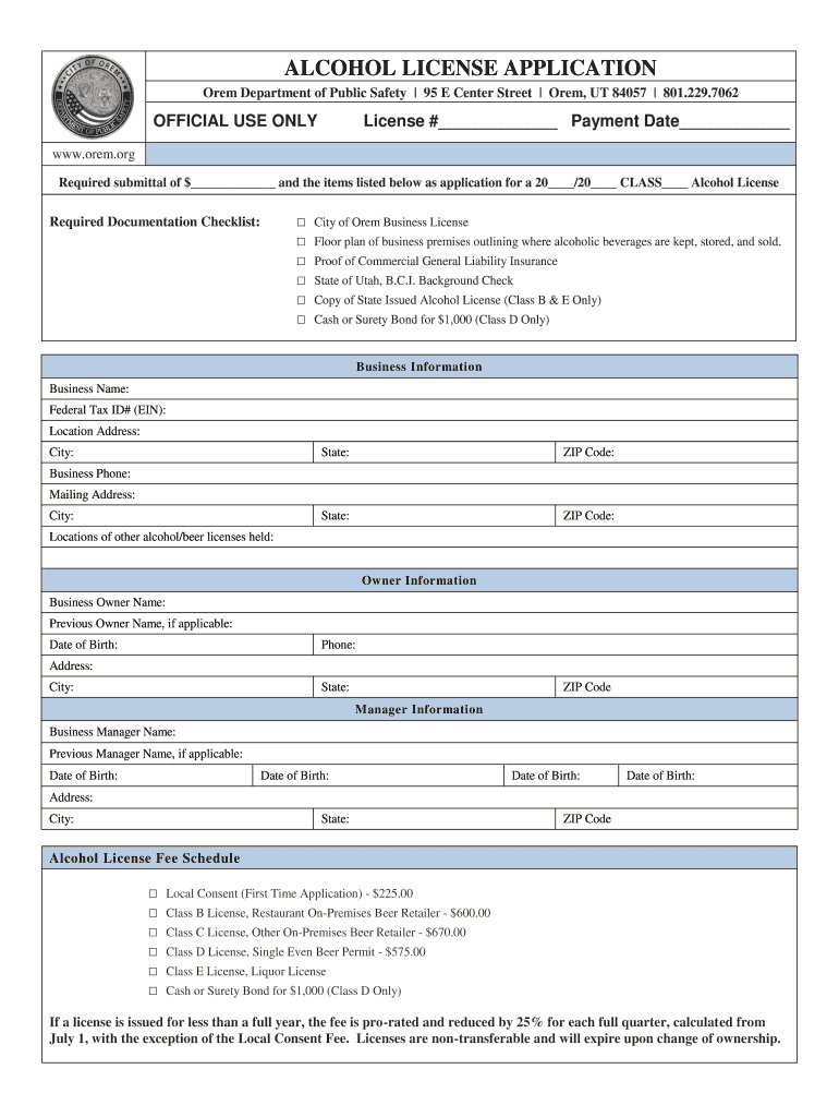 License Application Form